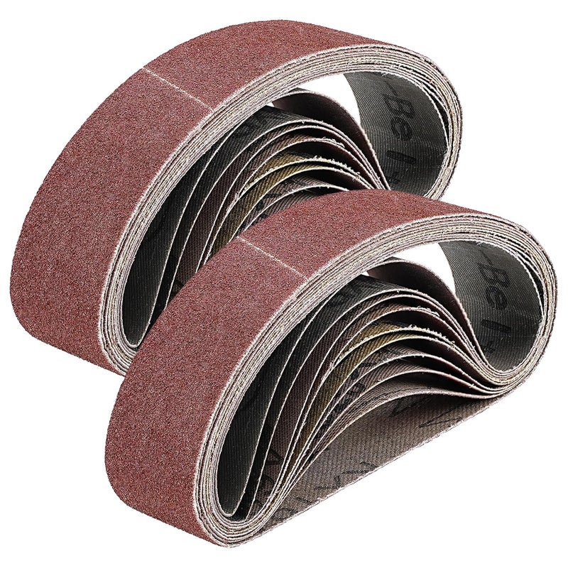 Junchamp 20Pcs 1.2" x 13" Replacement Knife Sharpener Sanding Belt, 120/320/600/800/1000 Grit Aluminum Oxide Sanding Belt for Belt Sander Knife Sharpening Wood Metal Polishing - Image 1